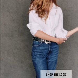 Sezane Tomboy White Button-Up Blouse (Like New Condition)